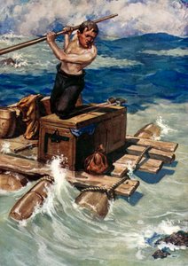 ダニエル・デフォーによるロビンソン・クルーソーのイラスト（カラーリソ） 作： Ralph Noel Pocock