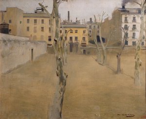 古いバルセロナ刑務所の中庭 作： Ramón Casas