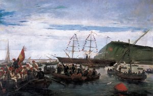 1870年、キューバ戦争に出征するカタルーニャの義勇兵たち 作： Ramón Padró y Pedret