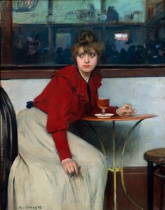 ムーラン・ド・ラ・ギャレット」または「ラ・マドレーヌ」にて。ラモン・カサス・イ・カルボ（1866-1932）の絵 作： Ramon Casas i Carbo