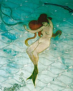 バルセロナのスペイン人宿の人魚の間、詳細 作： Ramon Casas i Carbo