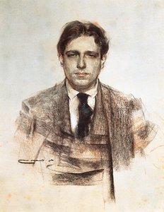 「「エウジェニ ドールの肖像 (1881-1954) カタロニアの作家」」 ラモン・カサス・イ・カルボ (1866-1932) 作。 1899-1905。 バルセロナ。 カタルーニャ国立美術館。 作： Ramon Casas i Carbo