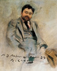 34歳のアイザック・アルベニスの肖像（油彩・キャンバス 作： Ramon Casas i Carbo