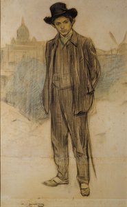 パブロ・ピカソの肖像 作： Ramon Casas i Carbo