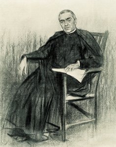 カタロニアの詩人、ハシント・ベルダグエル（1845-1902）の肖像（デッサン