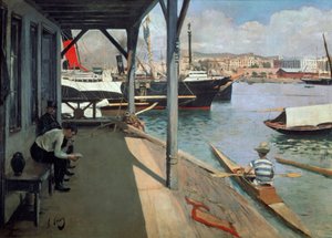 バルセロナの港 作： Ramon Casas i Carbo