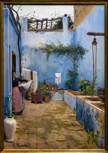ブルー・パティオ 作： Ramon and Rusinol Santiago (1861 1932) Casas