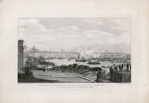 ウォータールーブリッジ、ロンドン、1817年6月18日に開通 作： Ramsay Richard Reinagle