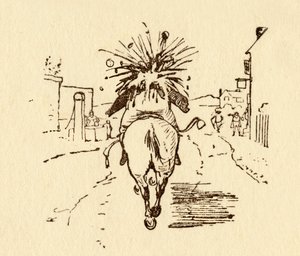 ジョンギルピンスのワインボトルが爆発する、1878年、c1918。 作： Randolph Caldecott