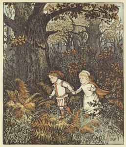 森の中の女の子 作： Randolph Caldecott