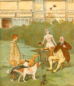 ファーマーズボーイとマスター犬、c1881。 作： Randolph Caldecott