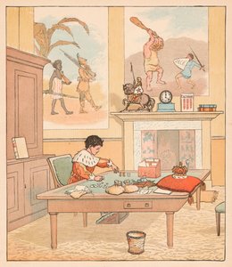 王は彼の数える家にいて、彼のお金を数えました、1880。 作： Randolph Caldecott