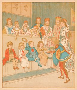 ハートのナイフ、1880年にタルトを持ち帰った。 作： Randolph Caldecott
