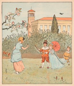 メイドとジェニーレン、1880年。 作： Randolph Caldecott