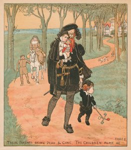 彼らの両親は死んでいなくなって、彼が取る子供たちの家、c1878。