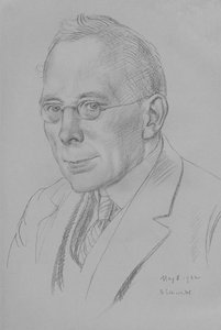 「キャンベル・ドジソン、版画と素描の番人、大英博物館、1912～32年」、1932年 作： Randolph Schwabe