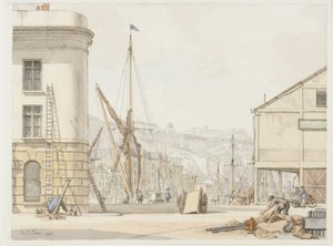 ホテル・ド・パリ、ドーバー (紙にインクと水彩) 作： Randolph Schwabe