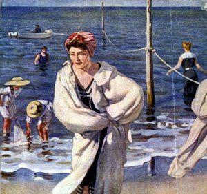 ラウル デュ ガルディエ (1871 - 1952) によるウォーター フロントのイラスト。 作： Raoul Du Gardier