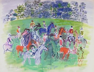 レースにて、1930-50年頃（グワッシュ） 作： Raoul Dufy