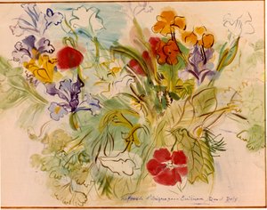 エミリアに贈るアリゾナの花、20世紀（デッサン） 作： Raoul Dufy