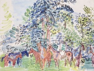 森の馬（Chevaux au Bois 作： Raoul Dufy
