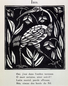 トキ - ギョーム・アポリネール作「オルフェの行進」（ラウル・デュフィ（1877～1953）、ド・ラ・シレーヌ編、パリ）より 作： Raoul Dufy