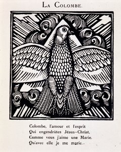 鳩 - ラウル・デュフィ（1877年 - 1953年）挿絵によるアポリネール「オルフェの獣姦」、ド・ラ・シレーヌ編、パリ。
