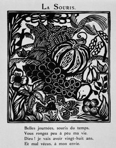ネズミ - ラウル・デュフィ（1877年 - 1953年）挿絵によるアポリネール『オルフェの獣姦』（ドゥ・ラ・シレーヌ、パリ）より 作： Raoul Dufy