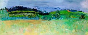 ピレネー山脈オリエンタルの風景、ルート・デュ・ブールーより 作： Raoul Dufy