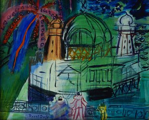ニースのカジノ、2つの仮面、1948-1950年頃（油彩／カンヴァス） 作： Raoul Dufy