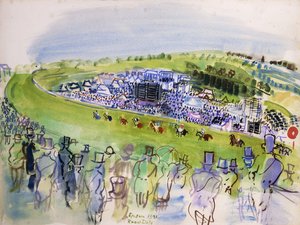 ル・ジュール・デュ・ダービー（エプソム、ロイヤル・エンクロージャー） 作： Raoul Dufy