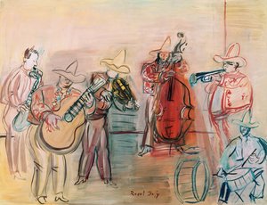 メキシカン・ジャズ（紙に水彩、グワッシュ） 作： Raoul Dufy