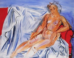 ソファの上で裸になり、ヌ・オ・カナプを食べる 作： Raoul Dufy