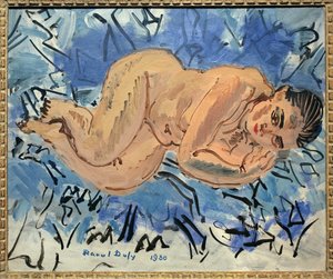 女性のヌード。ラウル・デュフィ（1877-1953）作 油彩・カンヴァス 作： Raoul Dufy