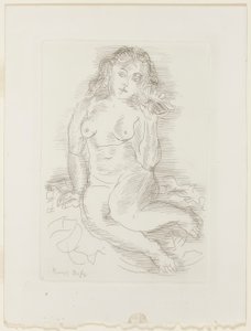 貝殻に耳を傾けるヌード 作： Raoul Dufy