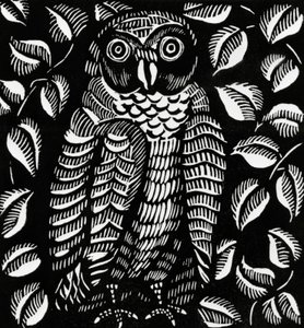 フクロウ、詩「Le hibou」のための、ギョーム・アポリネール作『Le Bestiaire ou Cortege d