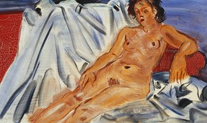 赤いソファに横たわるヌード（Nu Couche sur Canape Rouge 作： Raoul Dufy
