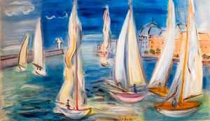 ドーヴィルのレガッタ、1946年頃（木に油彩） 作： Raoul Dufy
