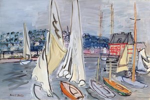 ドーヴィル港の帆船 作： Raoul Dufy