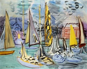 ドーヴィルの港の帆船（Voiliers dans le Port de Deauville 作： Raoul Dufy