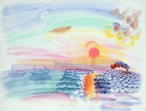 夕焼け（紙に水彩） 作： Raoul Dufy
