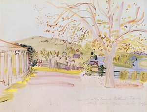 ヴェトイユのテラス（紙に水彩画） 作： Raoul Dufy