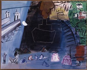 黒い貨物（キャンバスに油彩、20世紀） 作： Raoul Dufy