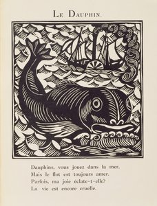 イルカ、『獣戯画』または『オルフェウスの行列』からの挿絵 作： Raoul Dufy