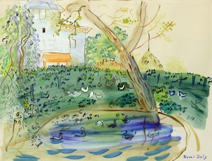 アヒルの池（水彩・紙） 作： Raoul Dufy