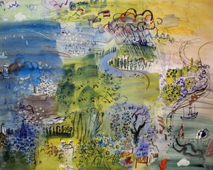 電気の妖精、ラウル・デュフィ（1877-1953）作、水彩画。フランス、20世紀。
