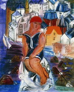 サン・アドレッセの小さな水浴場; La Petite Baigneuse a Saint-Adresse 作： Raoul Dufy