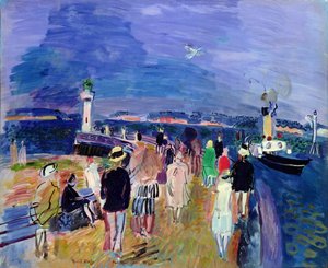 オンフルールの桟橋 作： Raoul Dufy