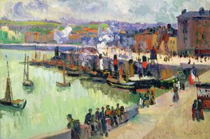 港（油彩・紙） 作： Raoul Dufy