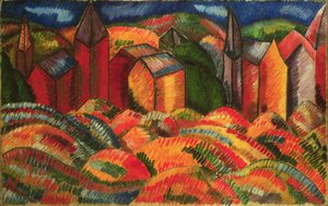 サント＝アドレスの赤い家々 作： Raoul Dufy